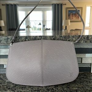 Epi leather Demi lune pochette - lavender.